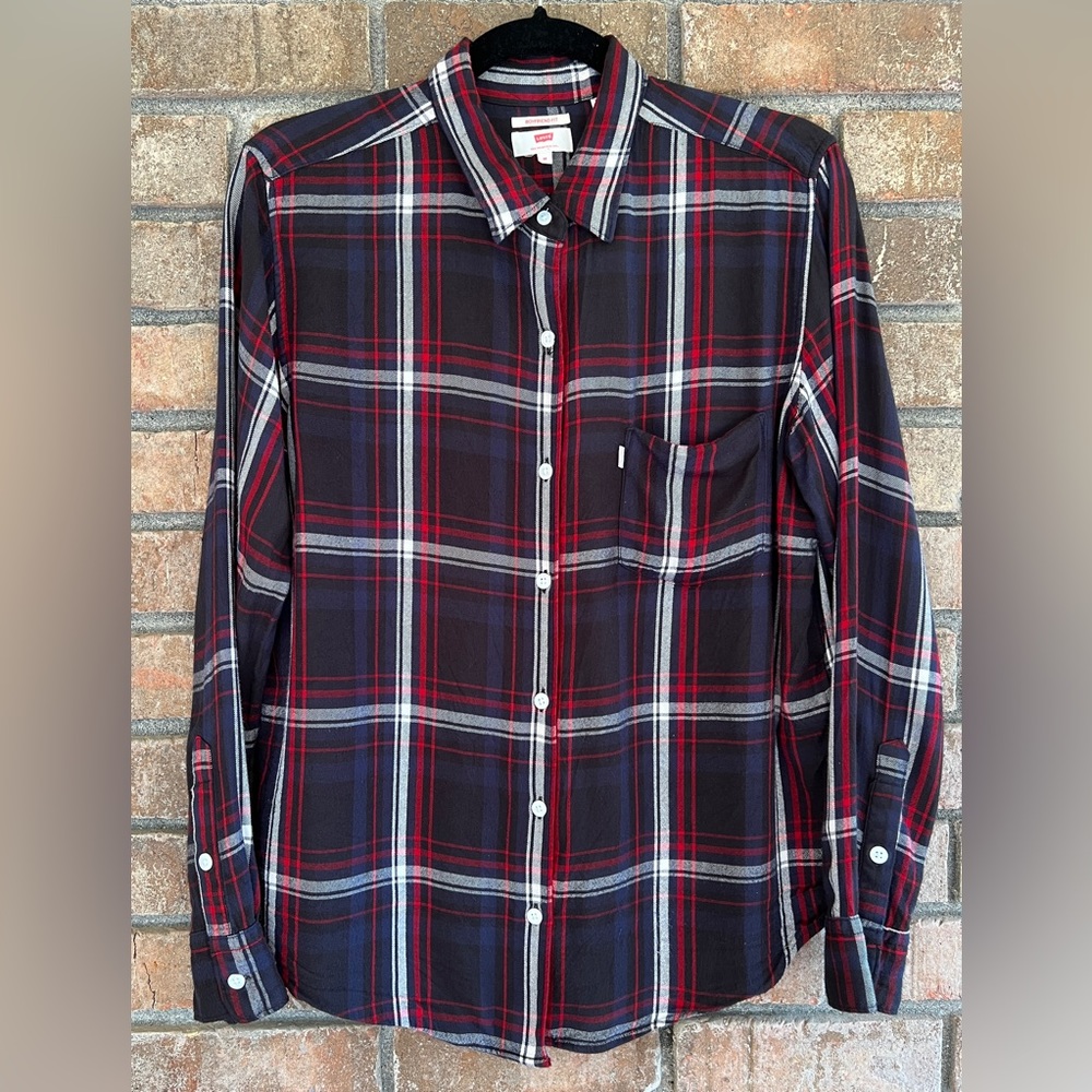 Levi’s Plaid Ultimate Boyfriend Fit Women’s Button Down Shirt - Size M